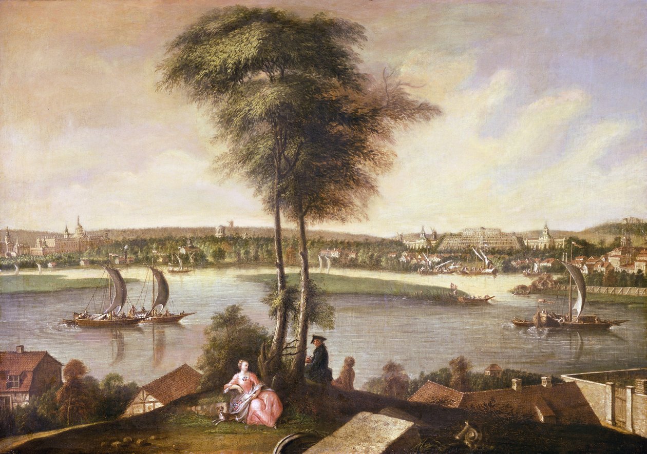 Vista do parque Sanssouci de Brauhausberg, 1772 de Johann Friedrich Meyer