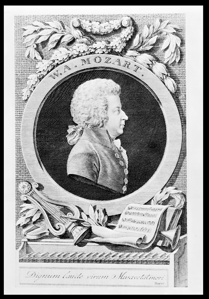 Memorial a Wolfgang Amadeus Mozart (1756-91) compositor austríaco, 1789 de Johann Georg Mansfeld