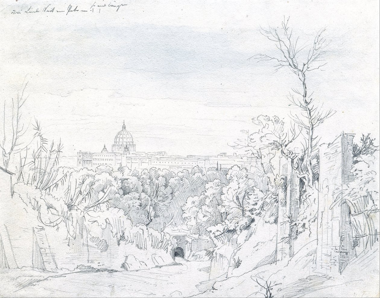 Vista, de, são, peter, basílica, em, roma de Johann Georg von Dillis
