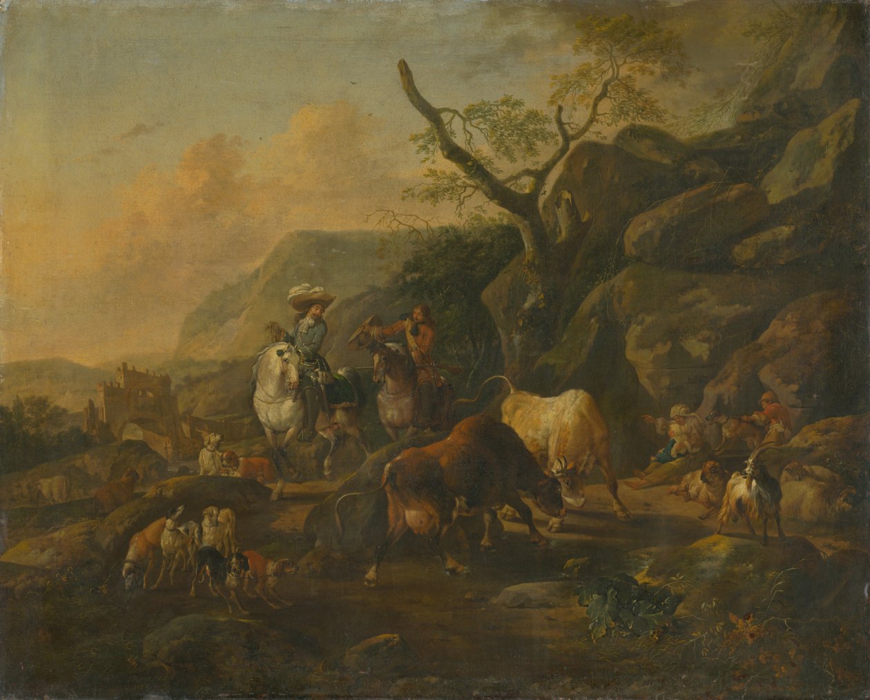 Paisagem com Caçadores de Johann Heinrich Roos