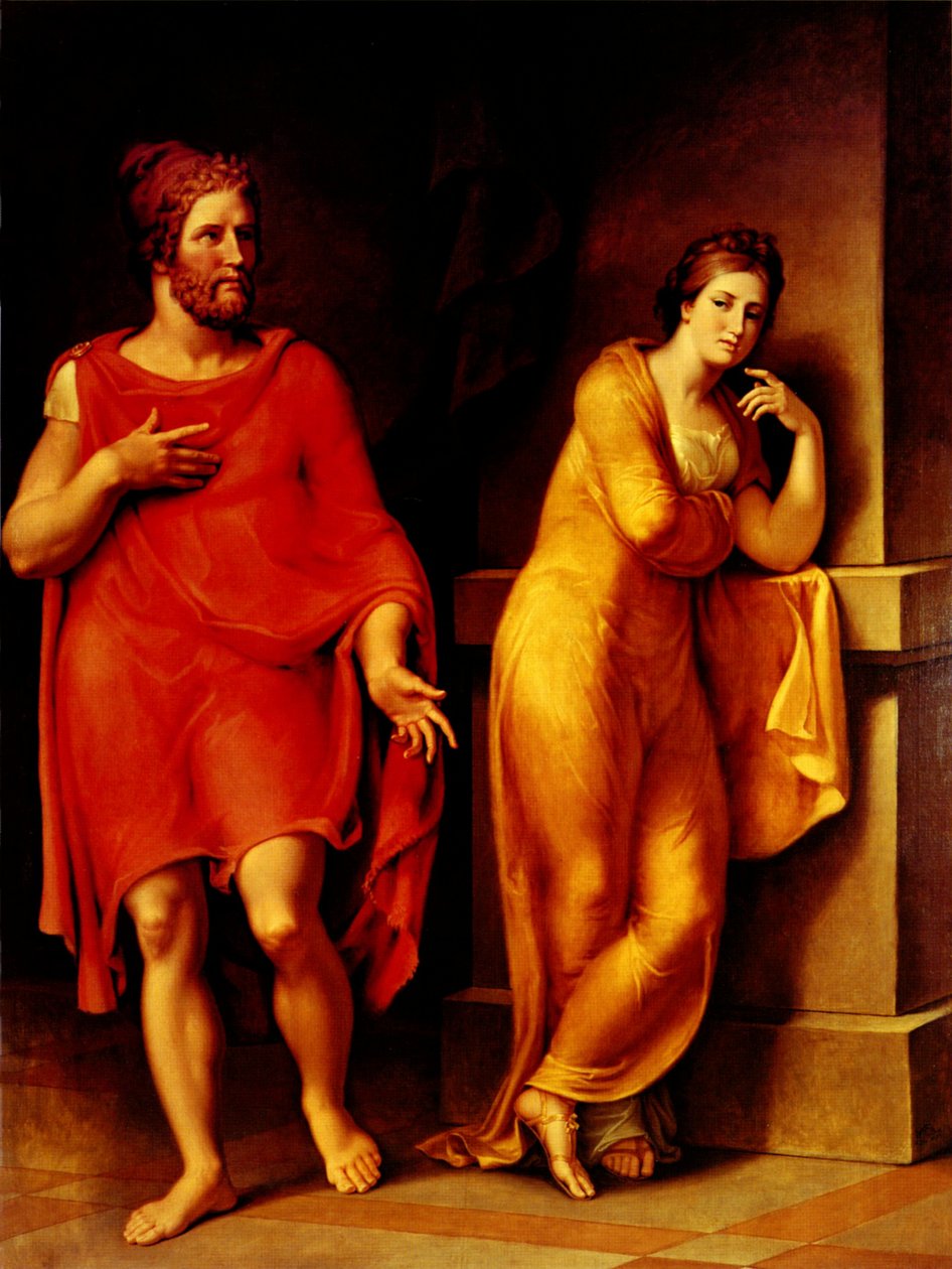 Odysseus und NausikaanInglês: Odysseus e NausicaanFrancais: Ulysse et Nausicaan de Johann Heinrich Wilhelm Tischbein