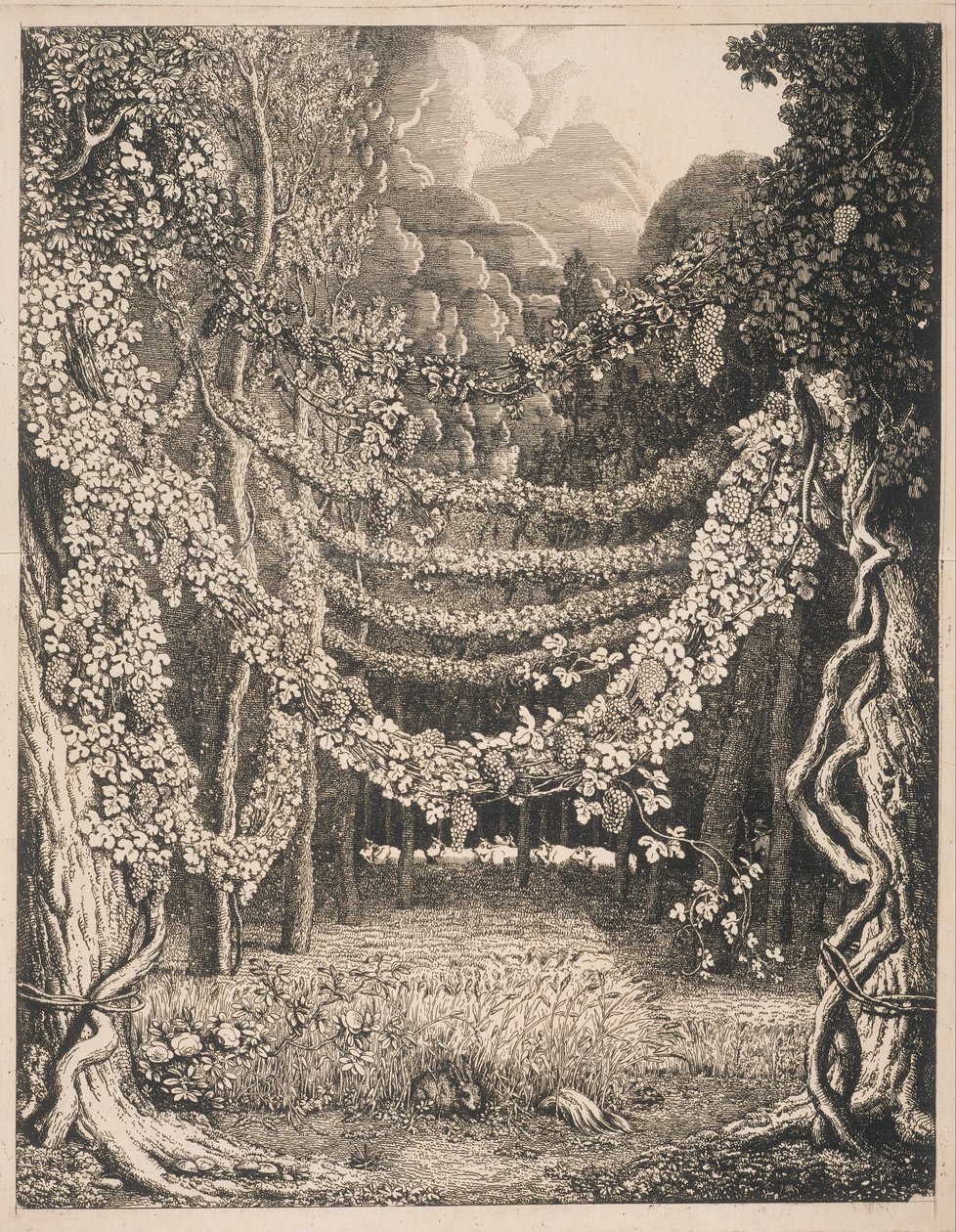 Visão imaginária de um vinhedo ao longo do caminho para a caverna de Polyphemus de Johann Heinrich Wilhelm Tischbein