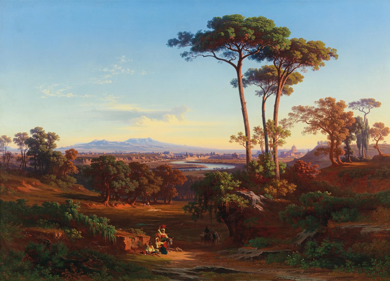 Vista de Roma do Monte Mario de Johann Jakob Frey