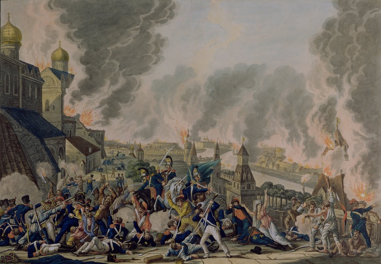 A Queima de Moscou, 15 de setembro de 1812, 1813 de Johann Moritz Rugendas