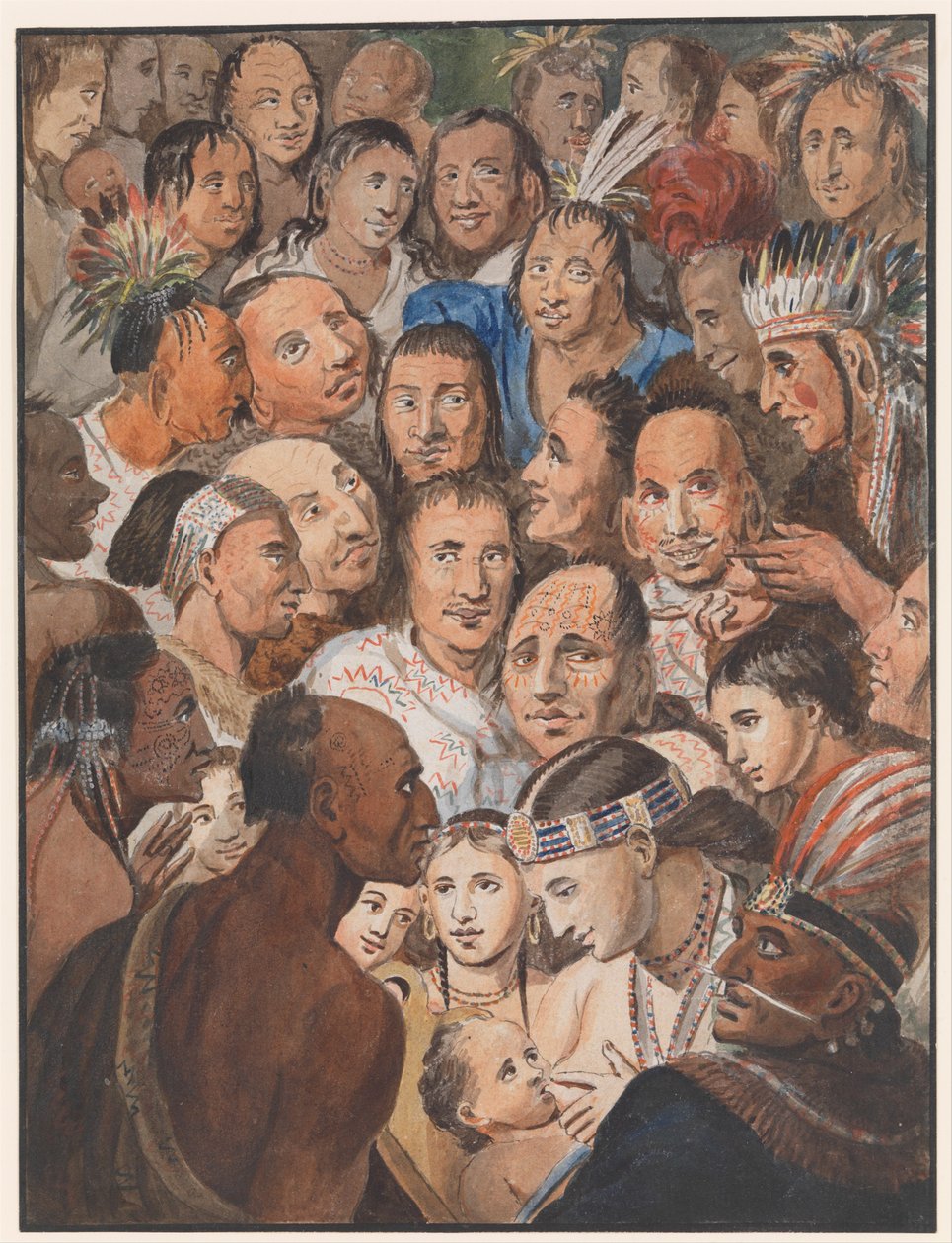Quadro das faces indianas, c.1811–13 de Johann Ludwig Krimmel