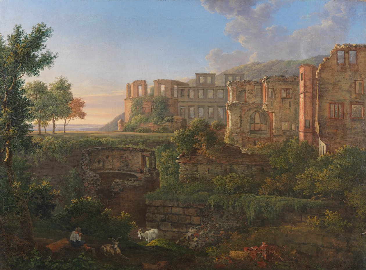 Vista do Castelo de Heidelberg de Johann Martin von Rohden