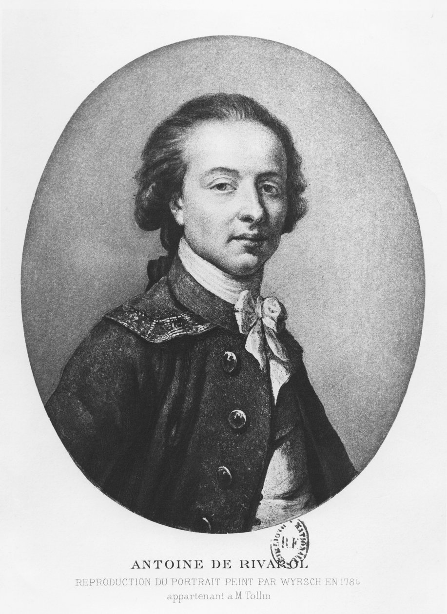 Antoine, conde de Rivarol de Johann Melchior Joseph Wyrsch or Wursch
