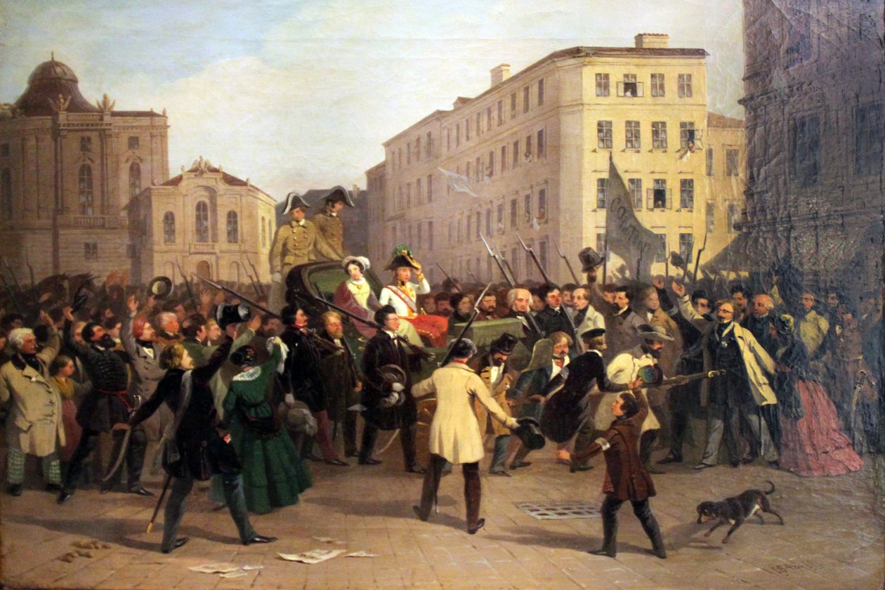 Viagem do Imperador Ferdinando, 15 de março de 1848 de Johann Nepomuk Hofel