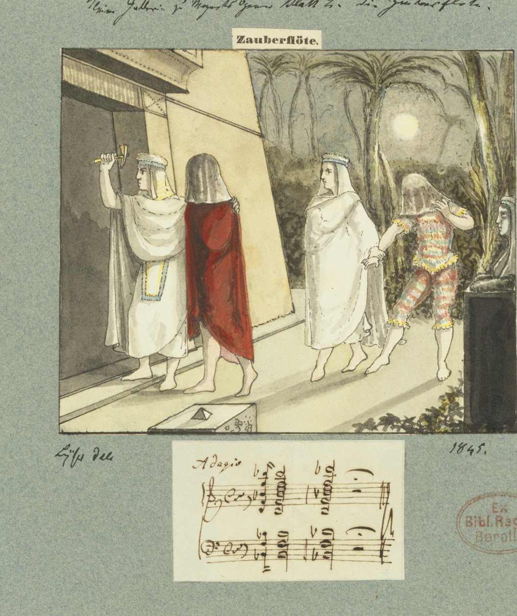 Ilustração para &39;A Flauta Mágica&39; de Mozart, 1845 de Johann Peter Lyser