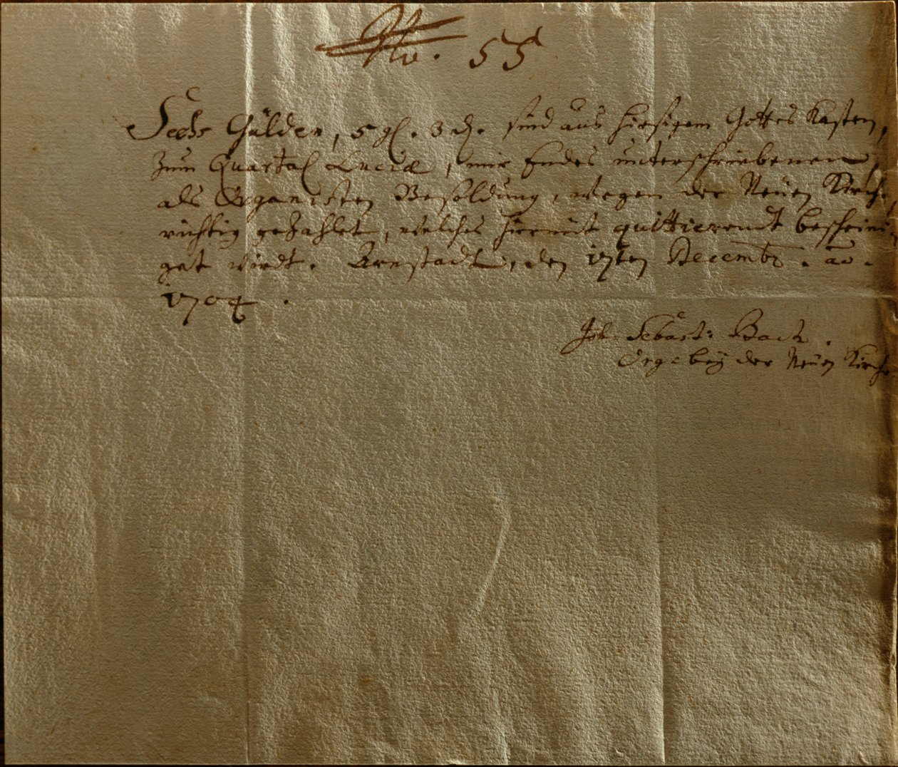 Recibo de Remuneração, 17 de dezembro de 1704 (caneta e tinta no papel) de Johann Sebastian Bach
