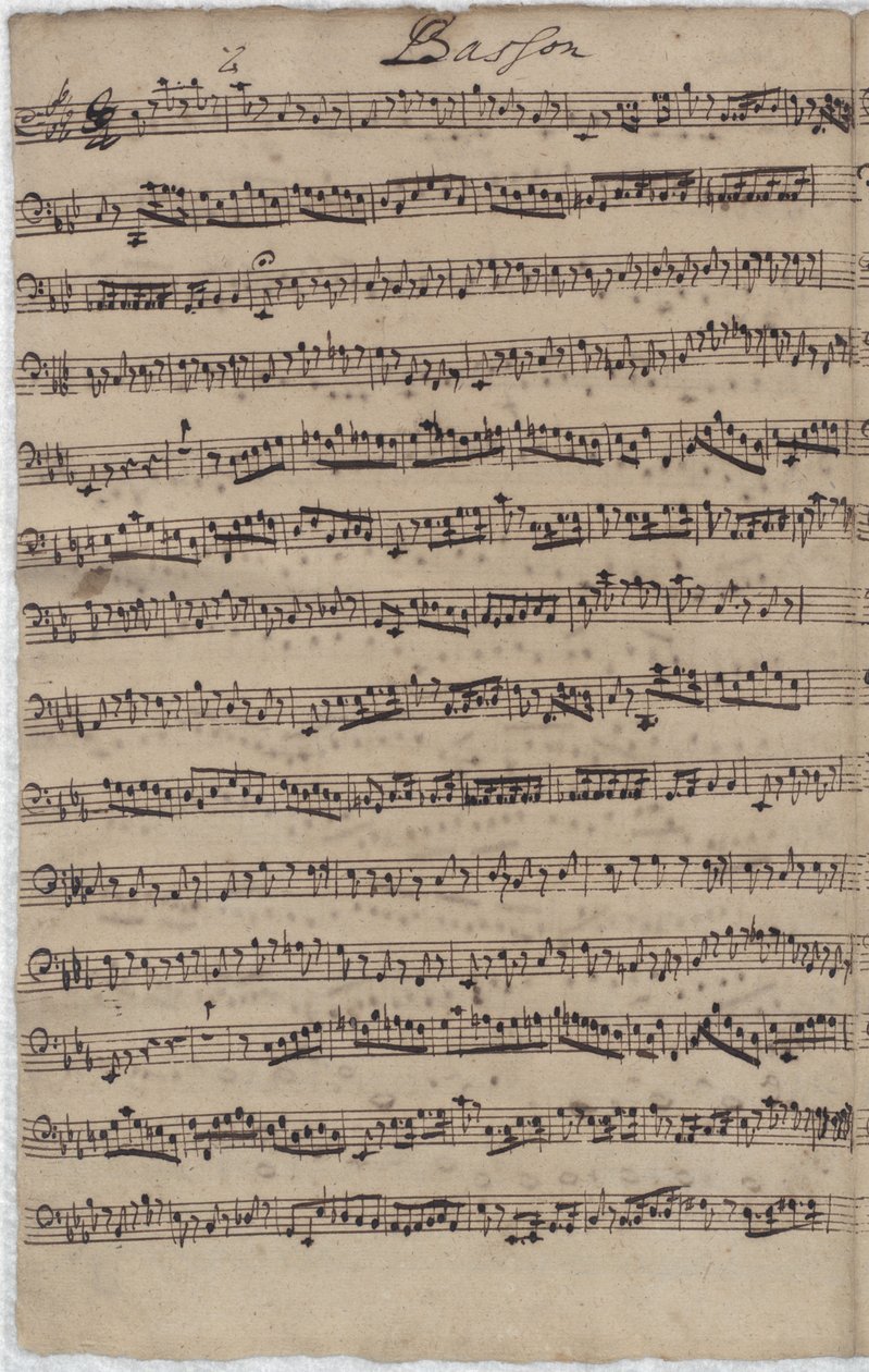 A parte do fagote para a Cantata BWV 140 de Johann Sebastian Bach