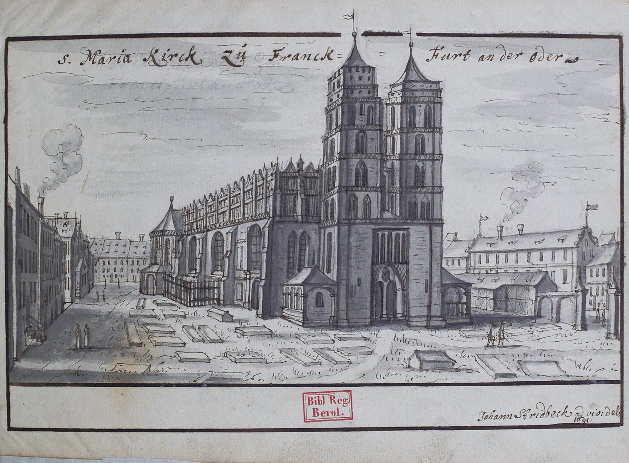 S. Maria Kirck para Franck ford no Oder. de Johann Stridbeck