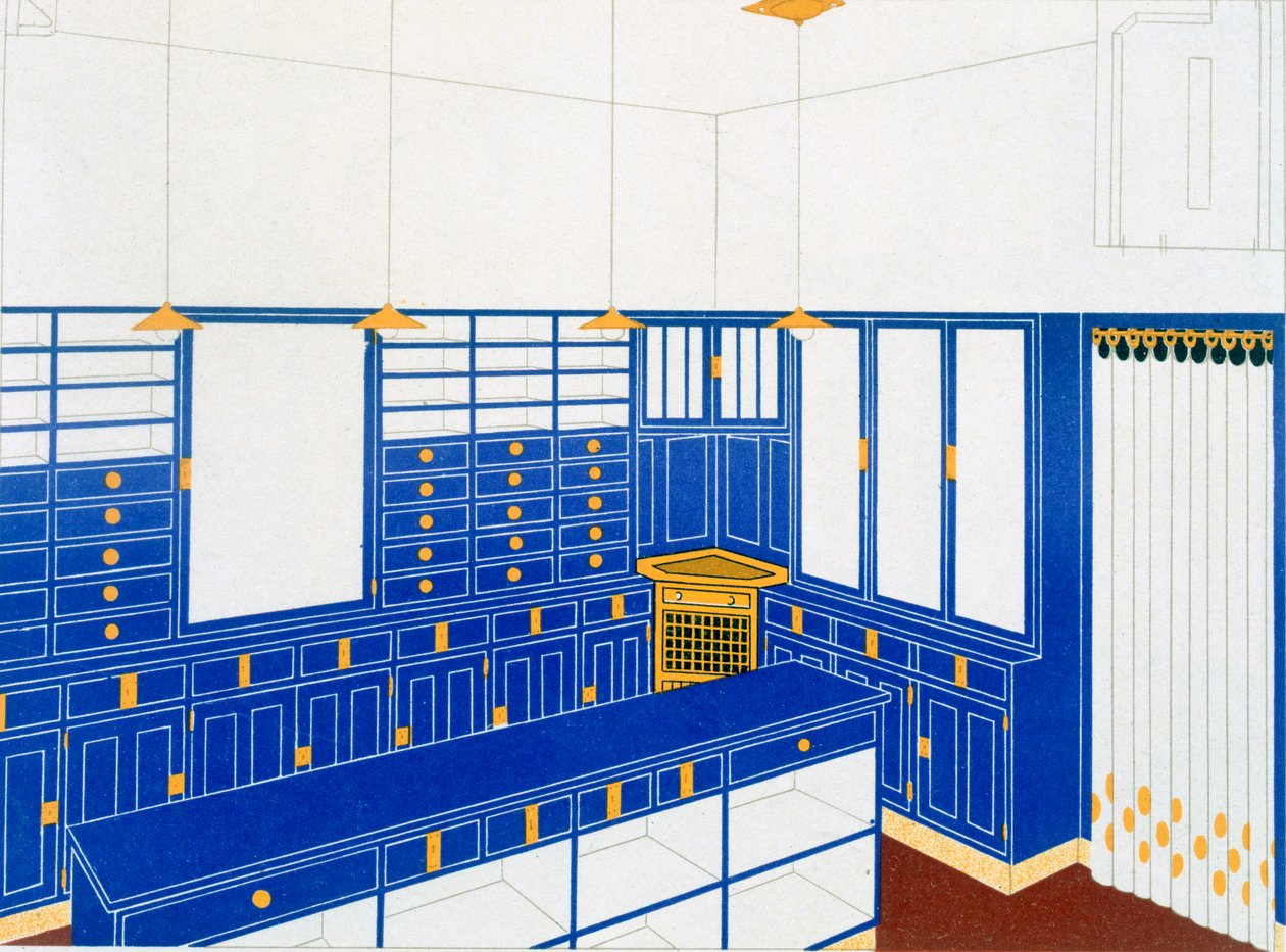O interior IV, uma loja de luvas, 1906 de Johann Stubner