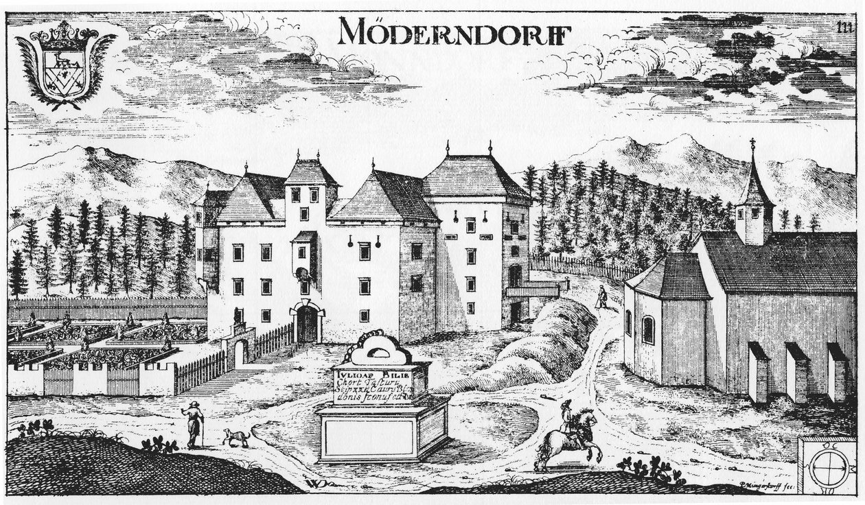 Castelo Möderndorf e Maria Saal de Johann Weikhard von Valvasor