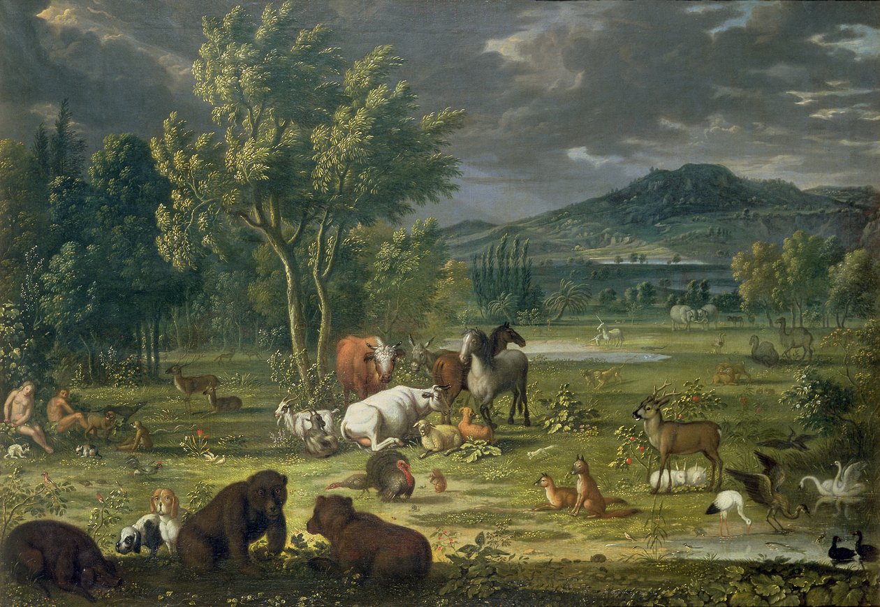 Adão e Eva no Paraíso de Johann Wenzel Peter