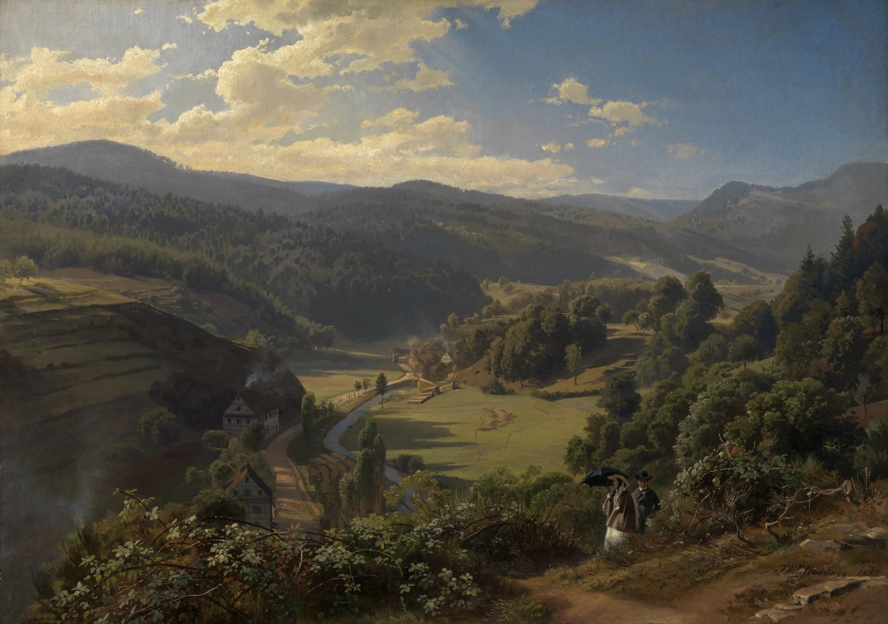 O vale de Geroldsauer perto de Baden-Baden de Johann Wilhelm Schirmer