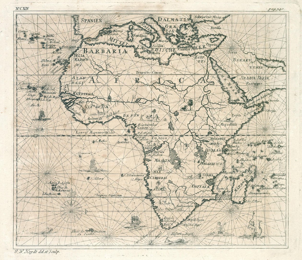Mapa, de, áfrica de Johann Wolfgang Heydt