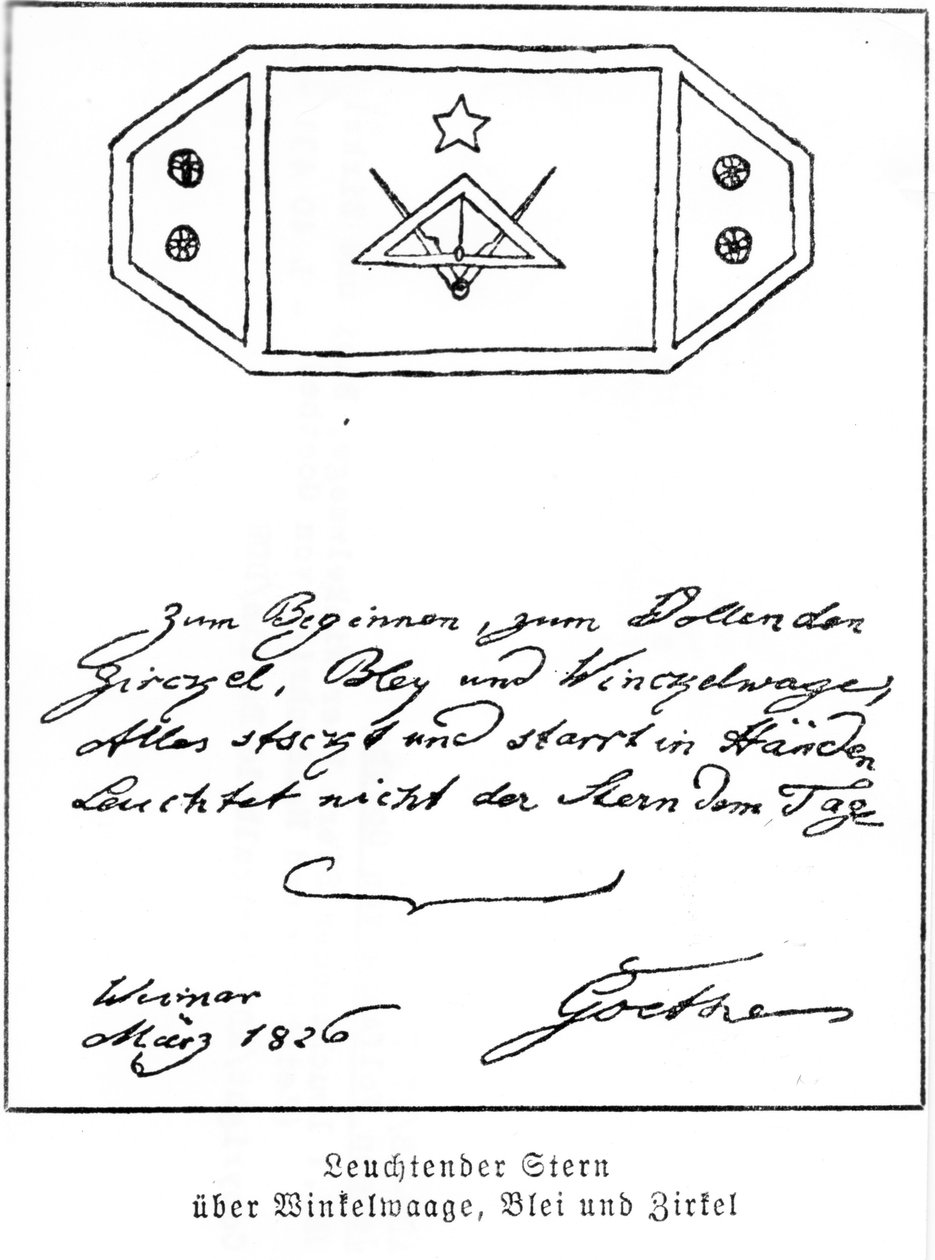 Estrela brilhante sobre quadrado e bússola e chumbo, 1826 de Johann Wolfgang von Goethe