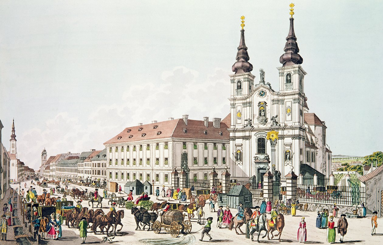 Igreja Paroquial e Convento de Mariahilf, Viena, 1783 de Johann Ziegler
