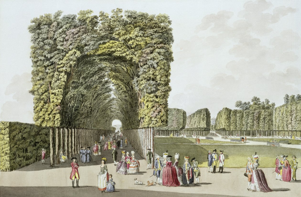 Parte do jardim em Ausgarten, Viena, de &39;Pleasure Gardens e em torno de Viena&39;, publicado c.1790 de Johann Ziegler