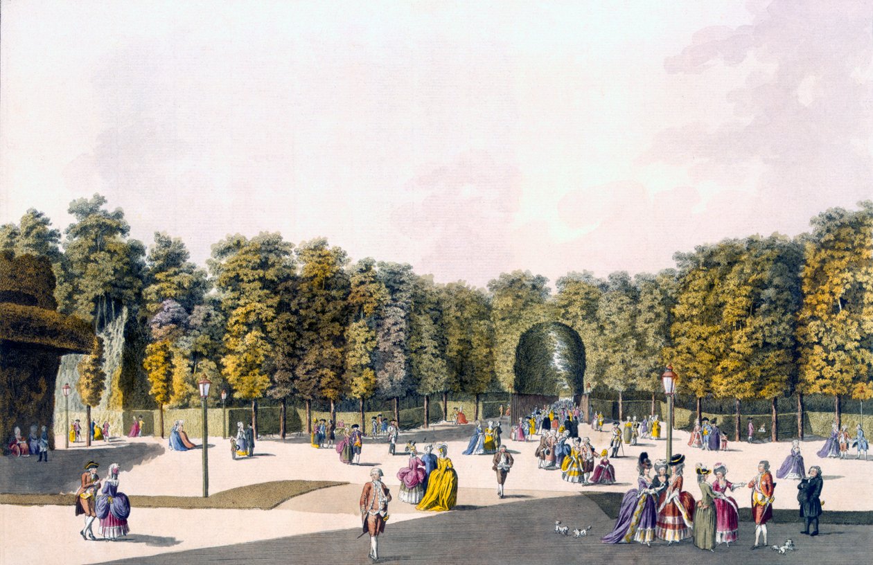Vista do &39;Passeio dos Suspiros&39; em Augarten, Viena, de 1790 de Johann Ziegler