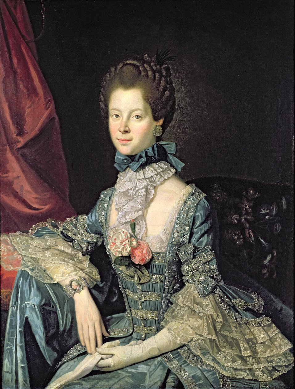 Rainha Charlotte Sophia (1744-1818) esposa do rei George III (c.1765) de Johan Joseph Zoffany