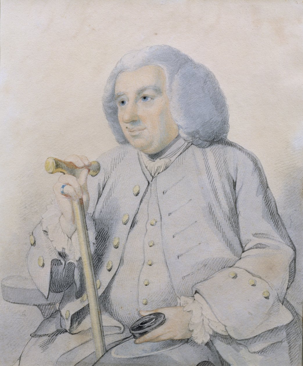 Esboço do retrato de Andrew Drummond (1688-1769) fundador do banco, morto em Culloden de Johan Joseph Zoffany