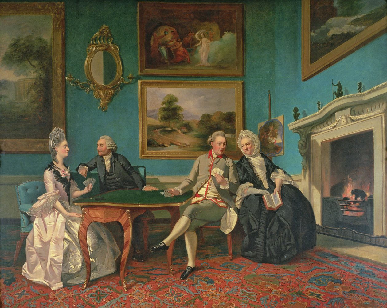 A família Dutton na sala de estar de Sherborne Park, Gloucestershire, c.1774 de Johan Joseph Zoffany