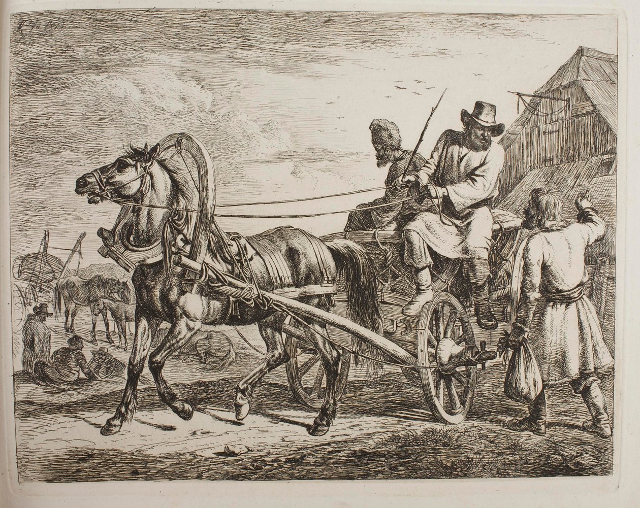 Uma carroça de agricultores russos de Johann Adam Klein
