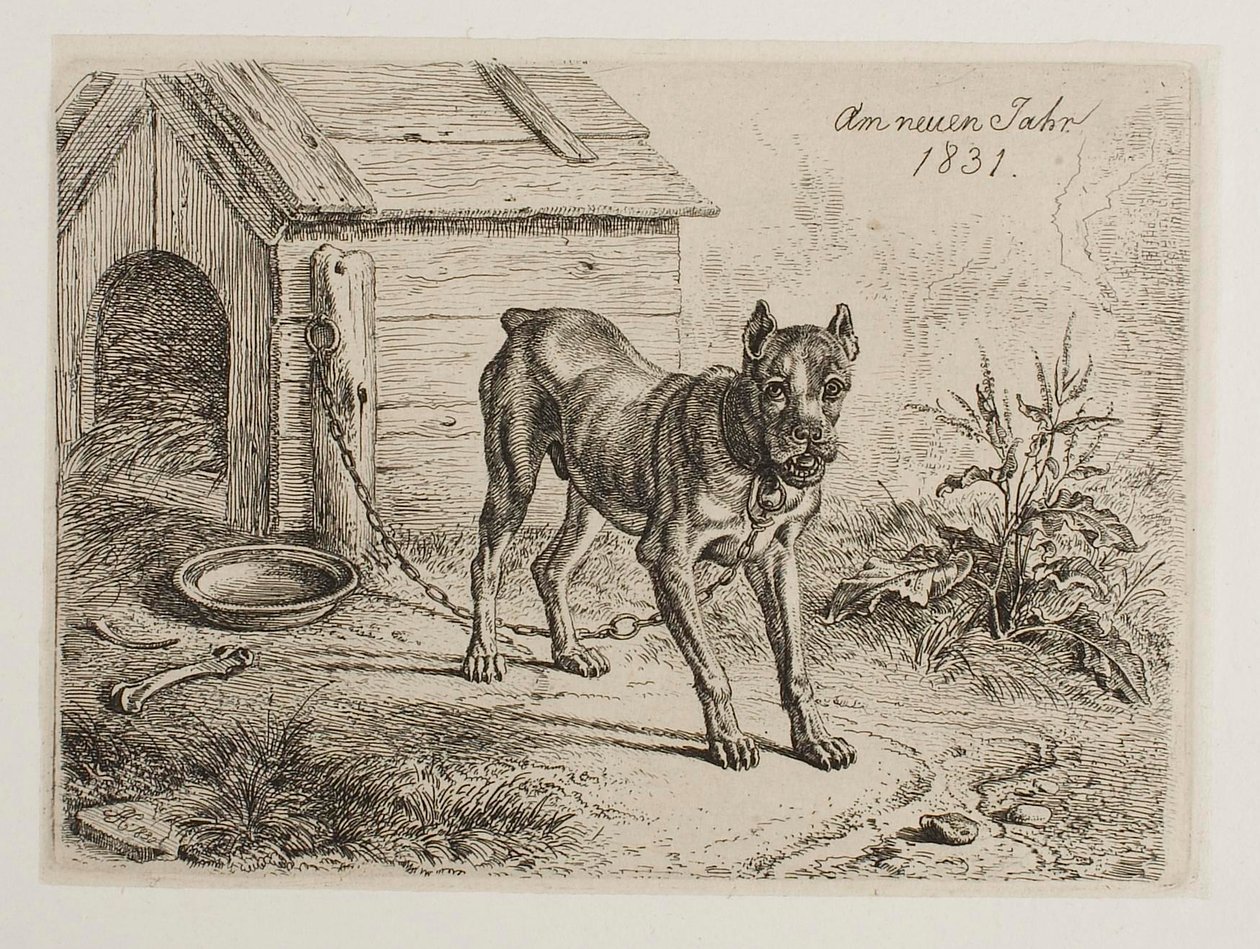 No início do ano de 1831. Dog de Johann Adam Klein