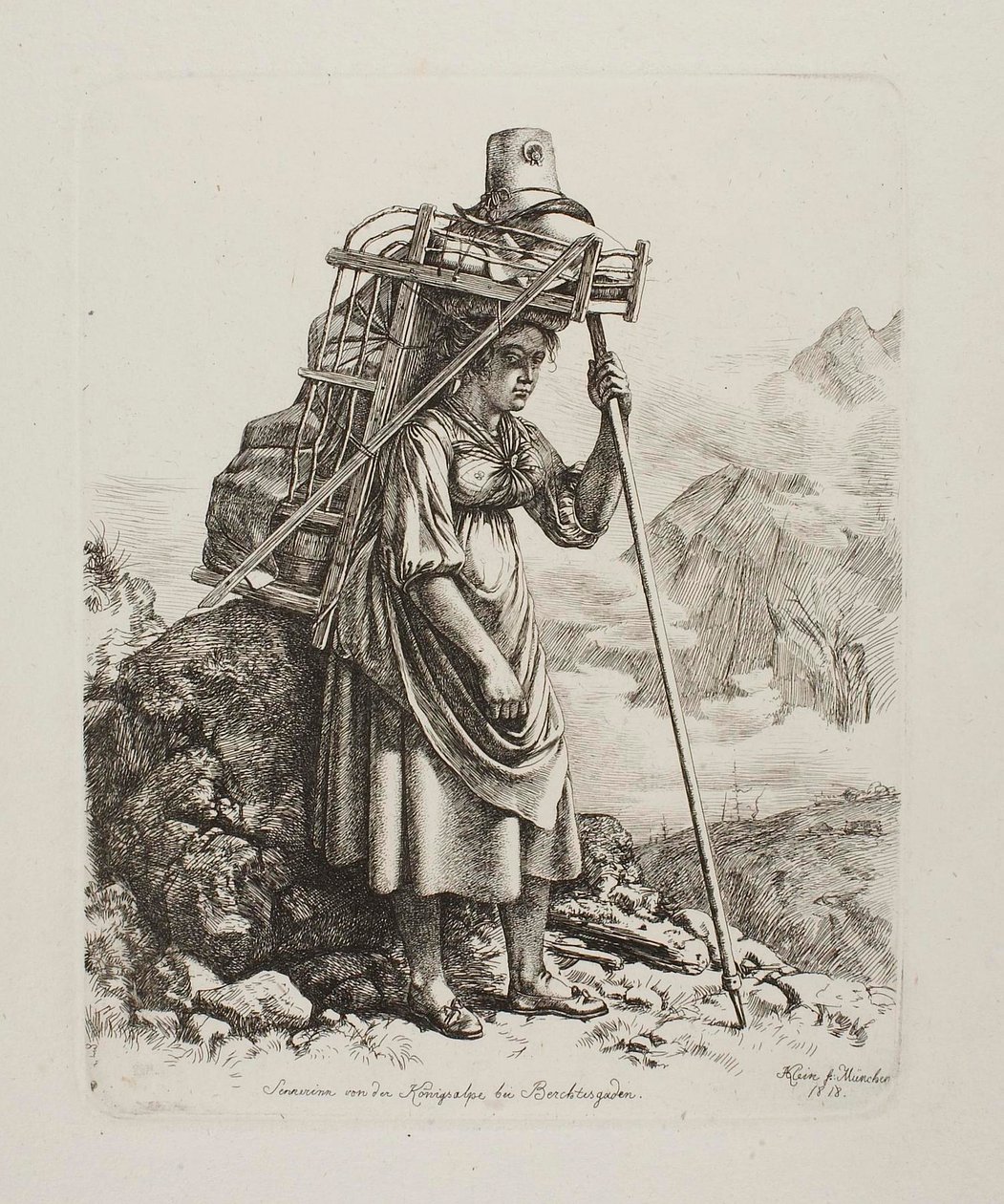 Leiteira num «Saeter» de Königsalpe de Johann Adam Klein