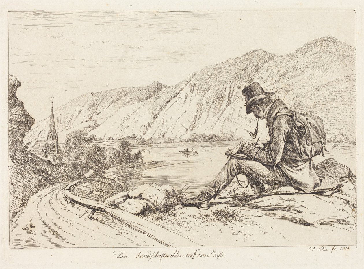 O pintor de paisagens em viagem (The Landscape Painter on Tour) de Johann Adam Klein