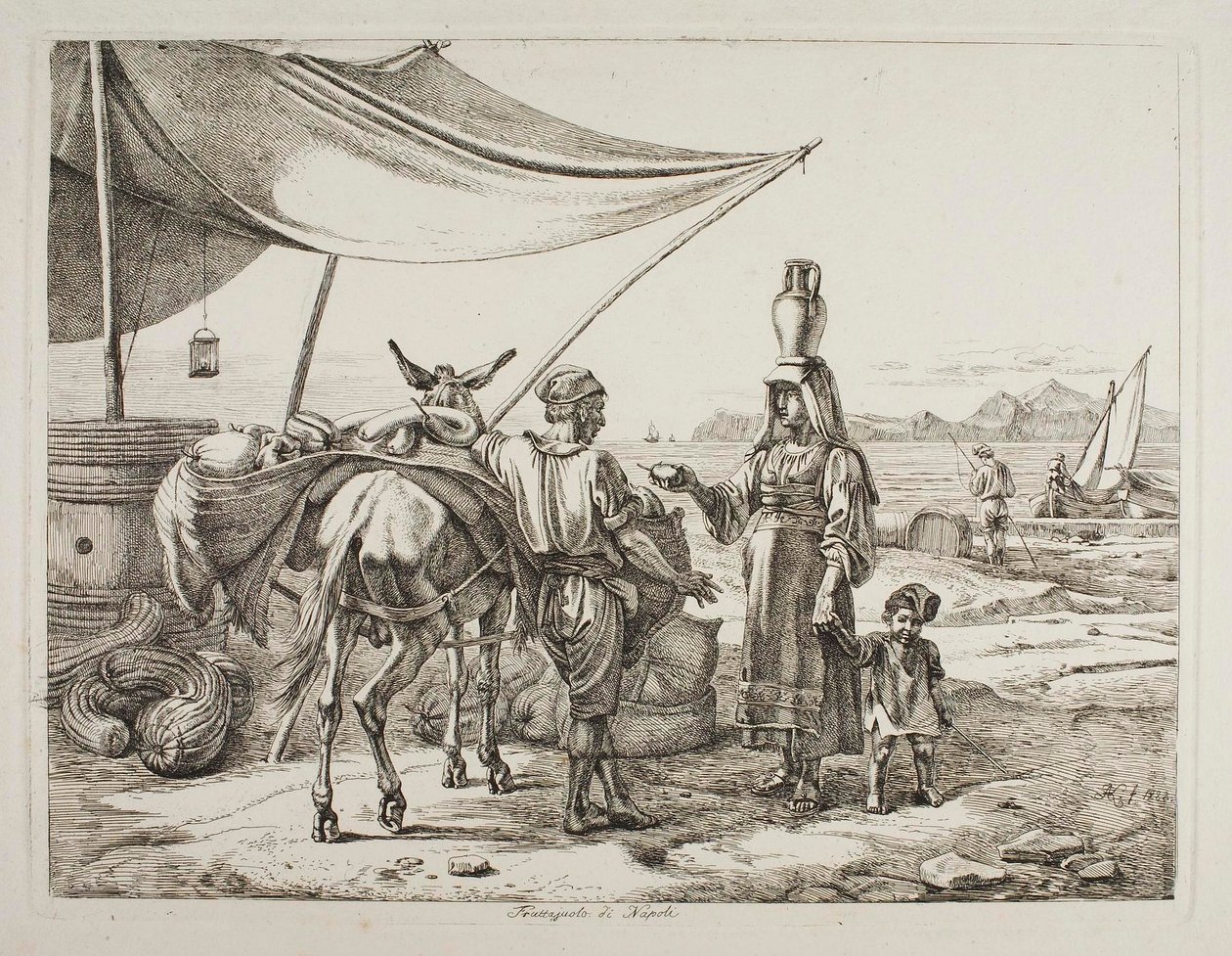 Vendedor de fruta de Nápoles de Johann Adam Klein