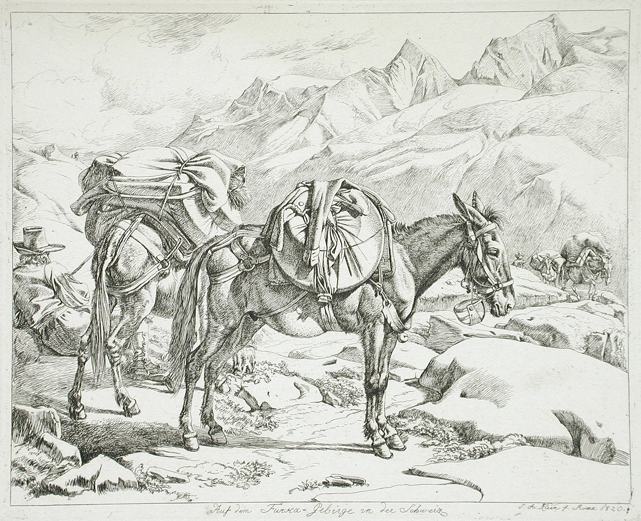 Montanhas de Furka, Suíça de Johann Adam Klein