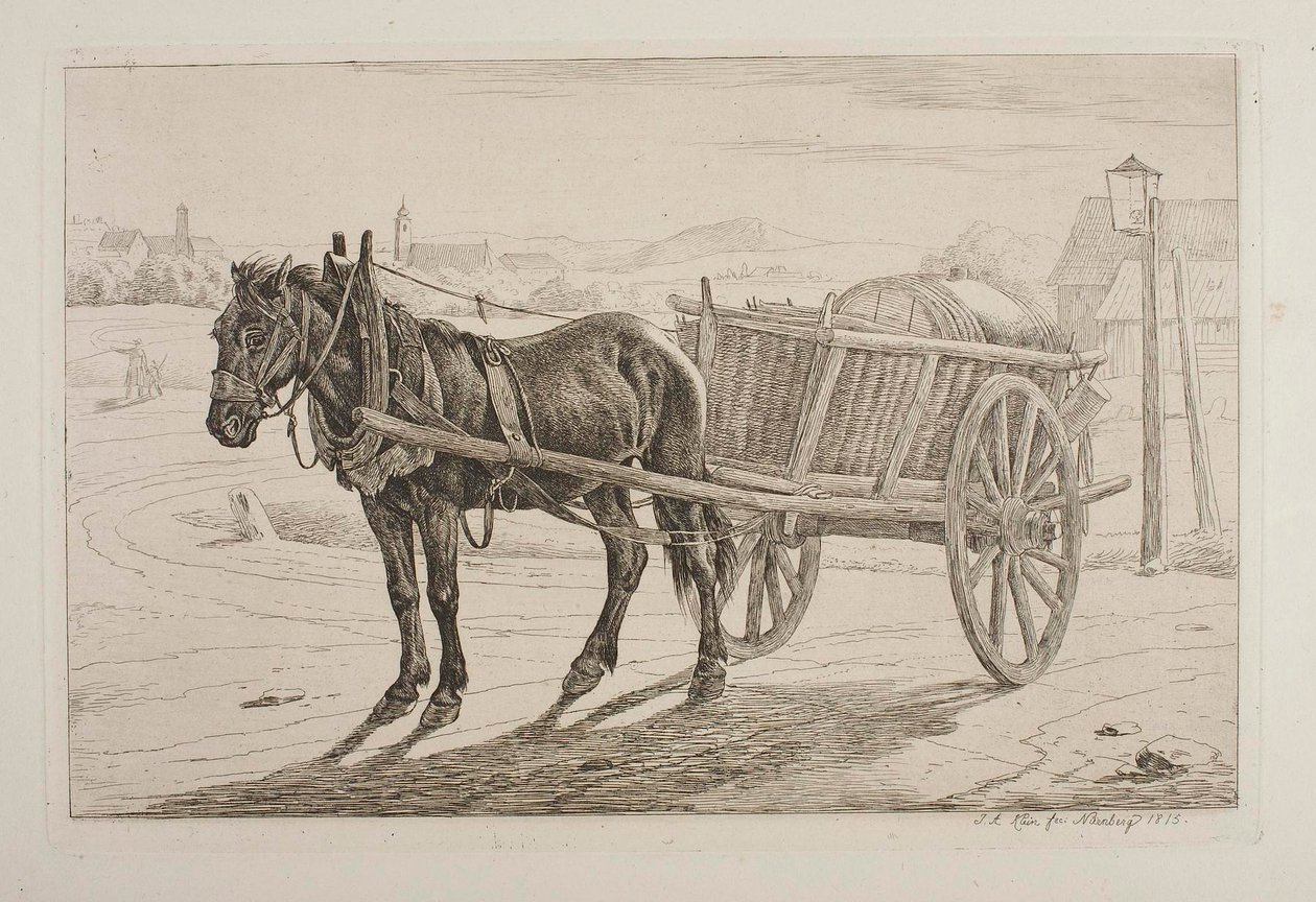 Cavalo com carro de cerveja de Johann Adam Klein