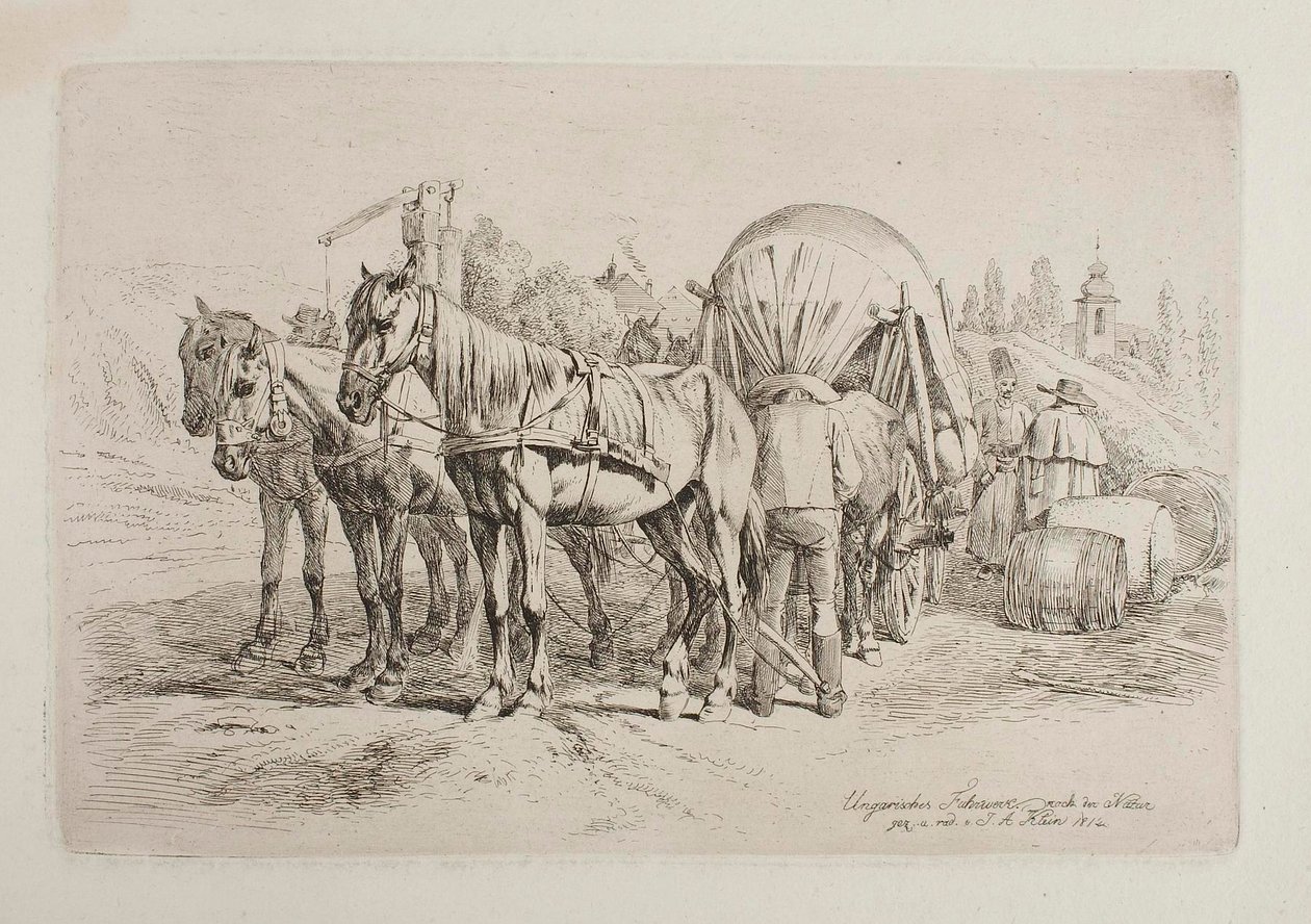 Carroça de cavalos húngara de Johann Adam Klein