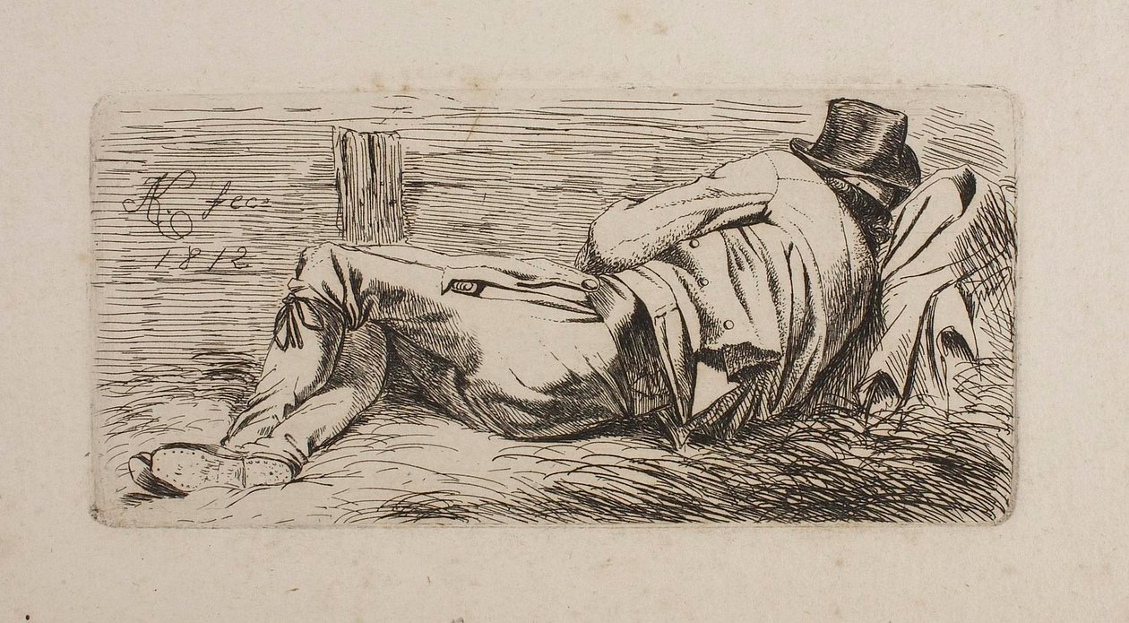 Homem a dormir numa liteira de Johann Adam Klein
