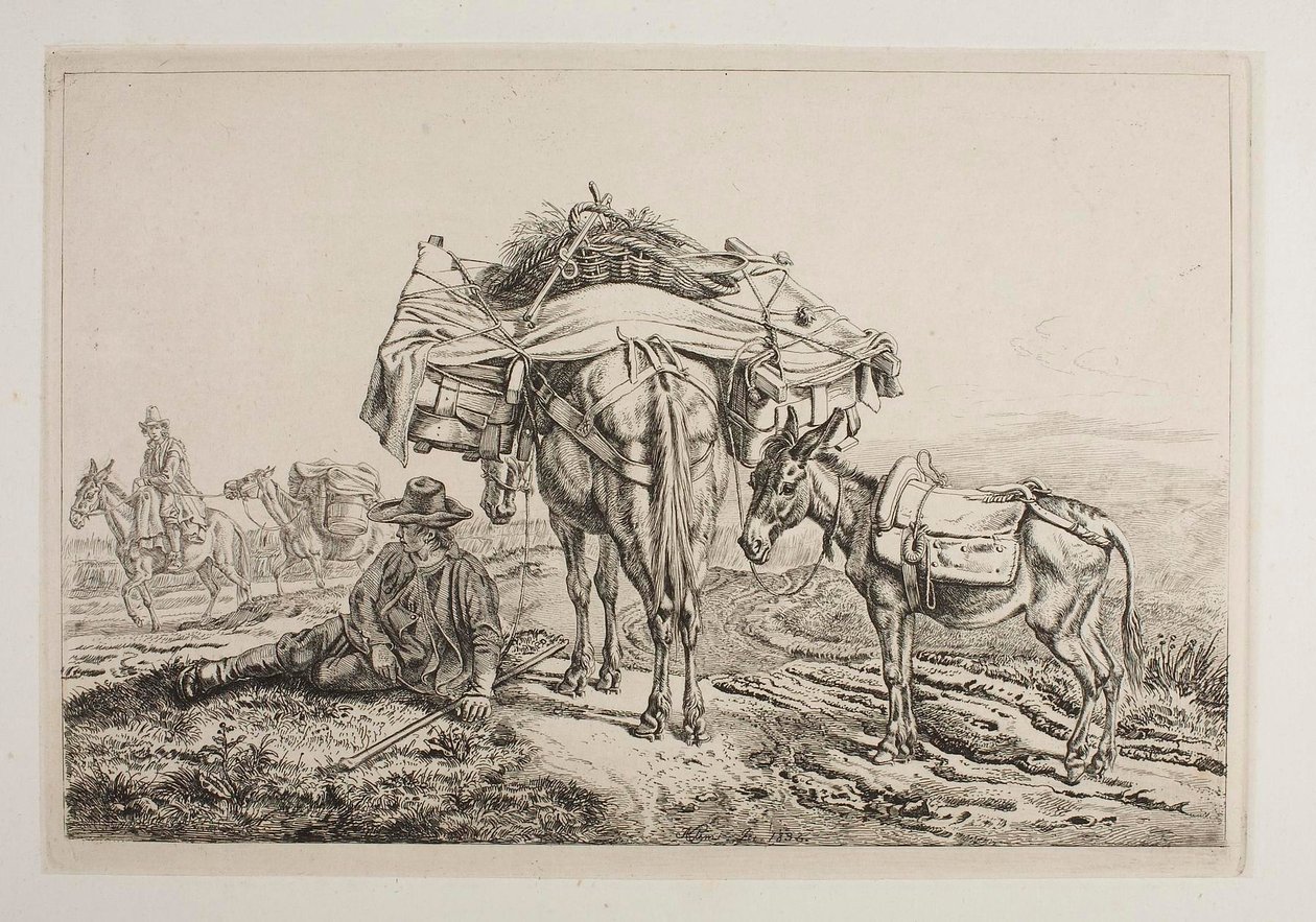 Mula carregada na Campagna de Johann Adam Klein
