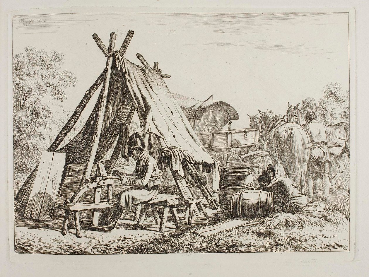 Soldados num acampamento militar de Johann Adam Klein