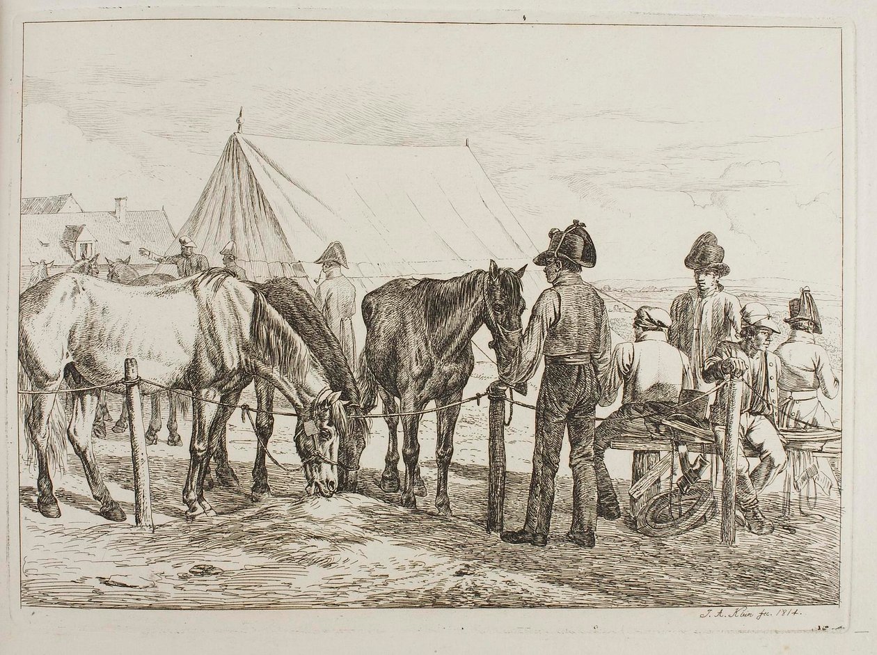 Soldados num acampamento militar de Johann Adam Klein
