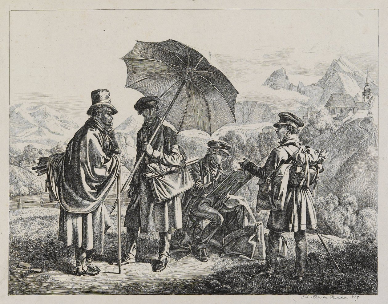 Os pintores em viagem de Johann Adam Klein
