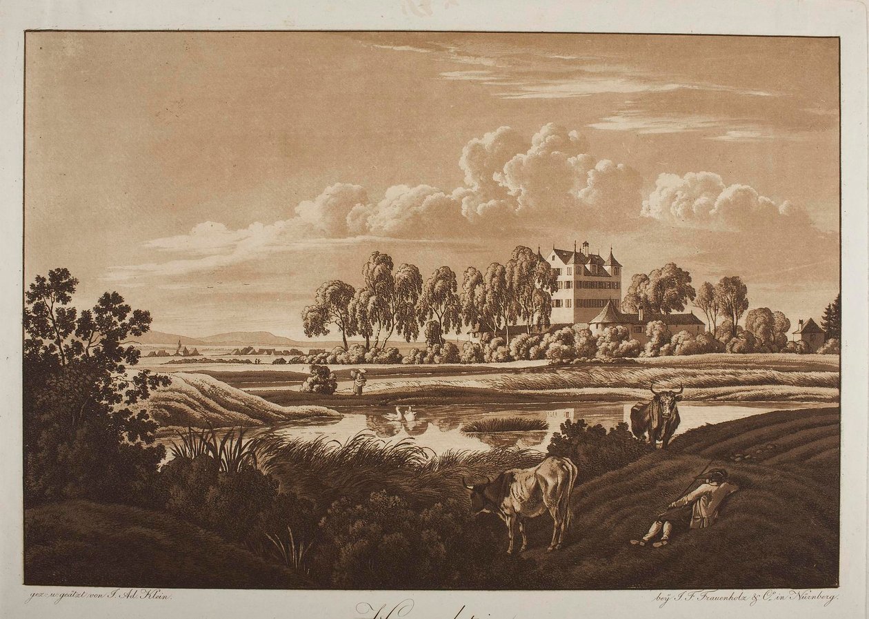 Vista do castelo de Hummelstein perto de Nuremberga de Johann Adam Klein