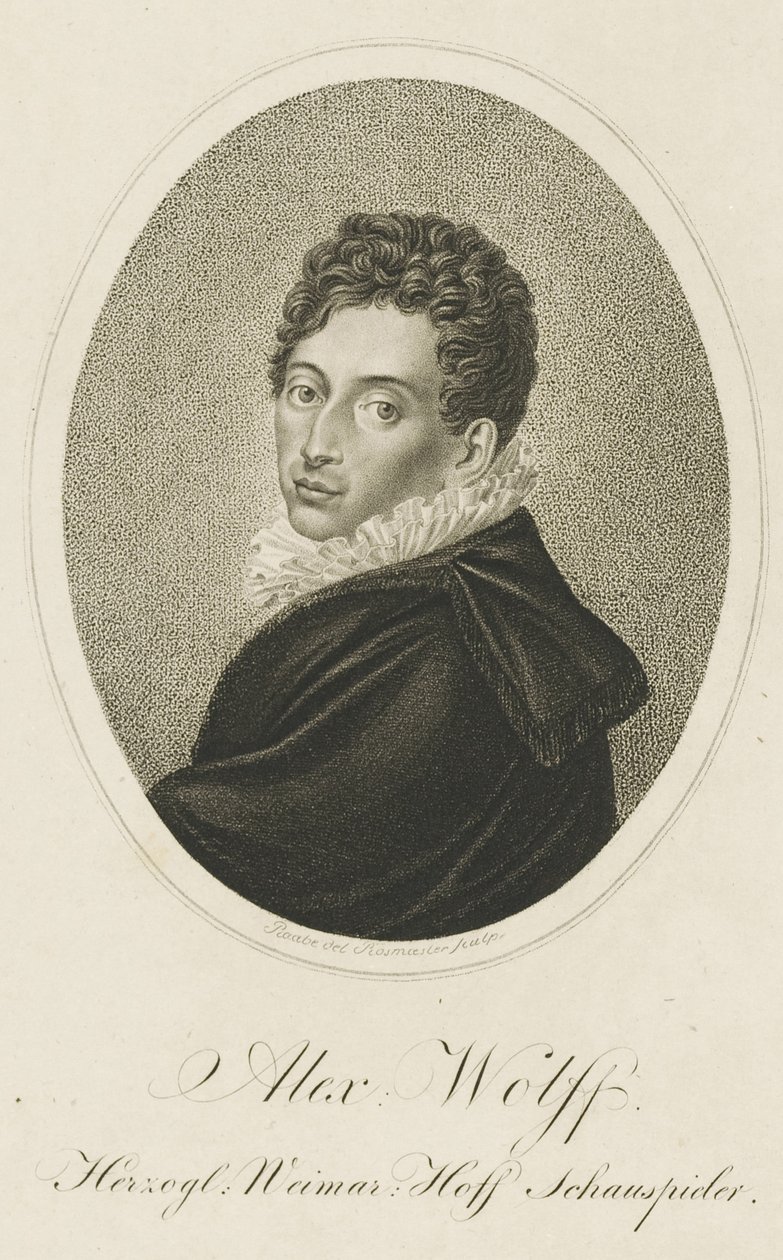 Retrato de Pio Alexandre Wolff 1782-1828, ca 1820. de Johann Adolf Rossmaesler