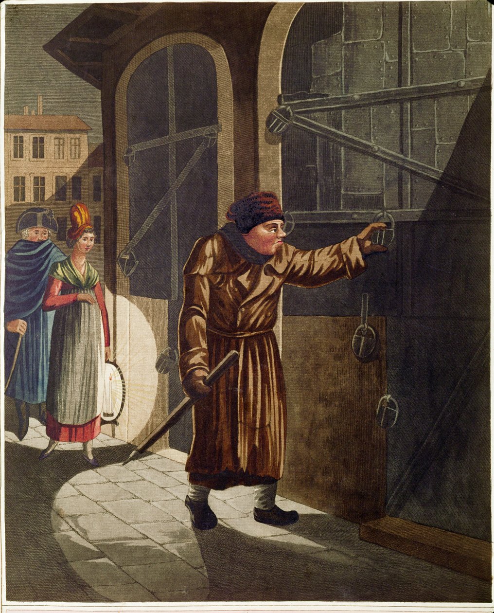 O guarda-noturno, de uma série de tipos vienenses ... de Johann Adolph Opitz