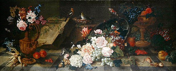 Still Life with Flowers and Fruit, c.1785-87 (óleo sobre tela) de Johann Amandus Winck