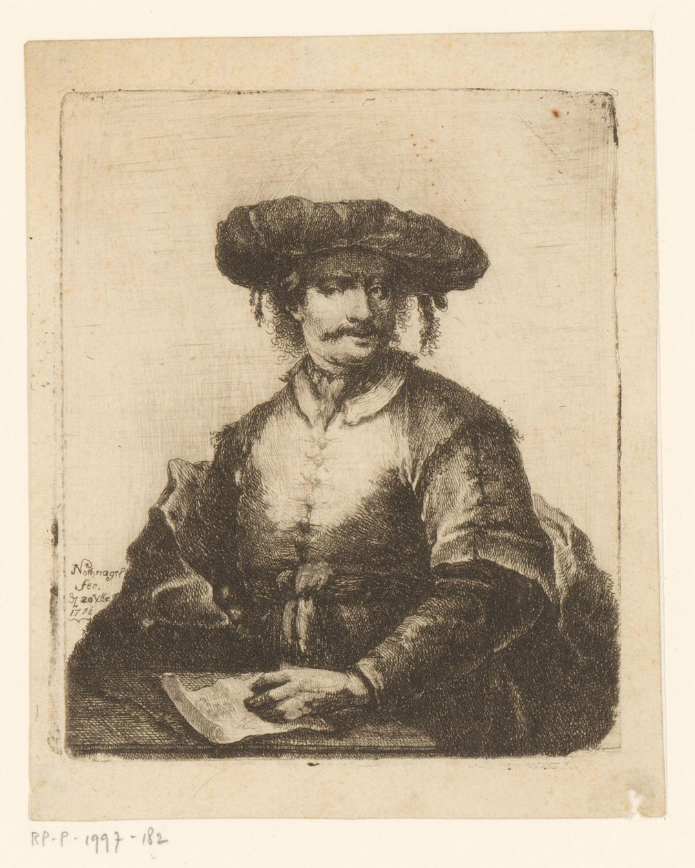 Retrato de um artista desconhecido de Johann Andreas Benjamin Nothnagel