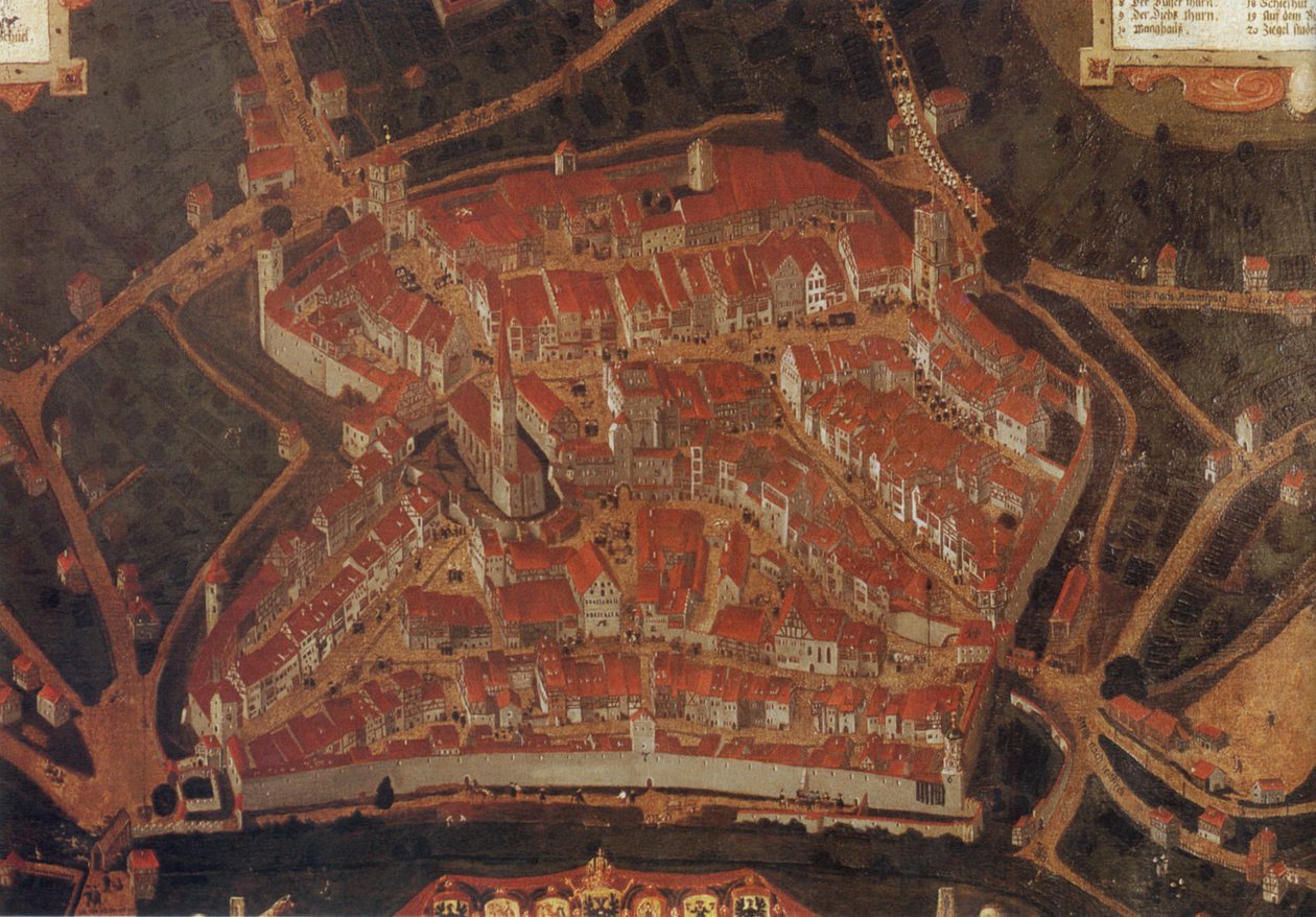 Vista da cidade de Wangen (Allgäu); Rathaus Wangen de Johann Andreas Rauch