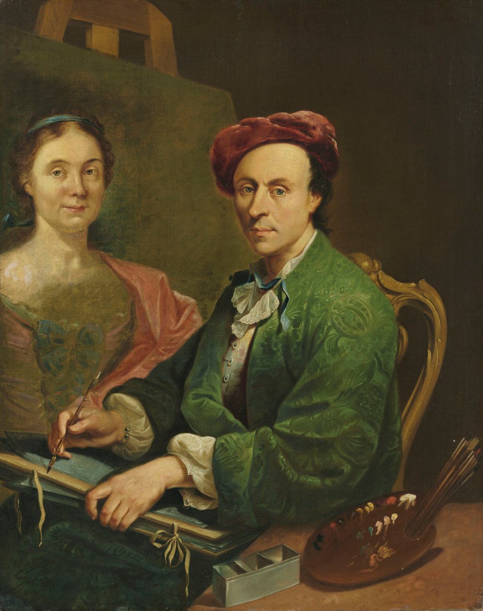 Auto-retrato no cavalete de Johann Anton Tischbein