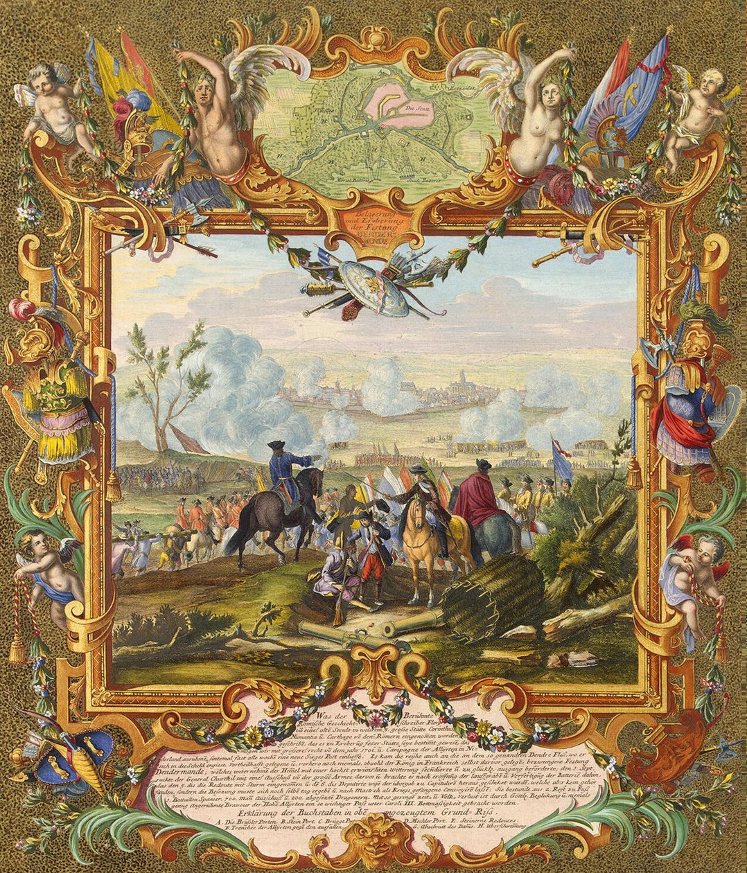 Captura da fortaleza de Audenarde pelas tropas aliadas em 1708, início do século XVIII. de Johann August Corvinus