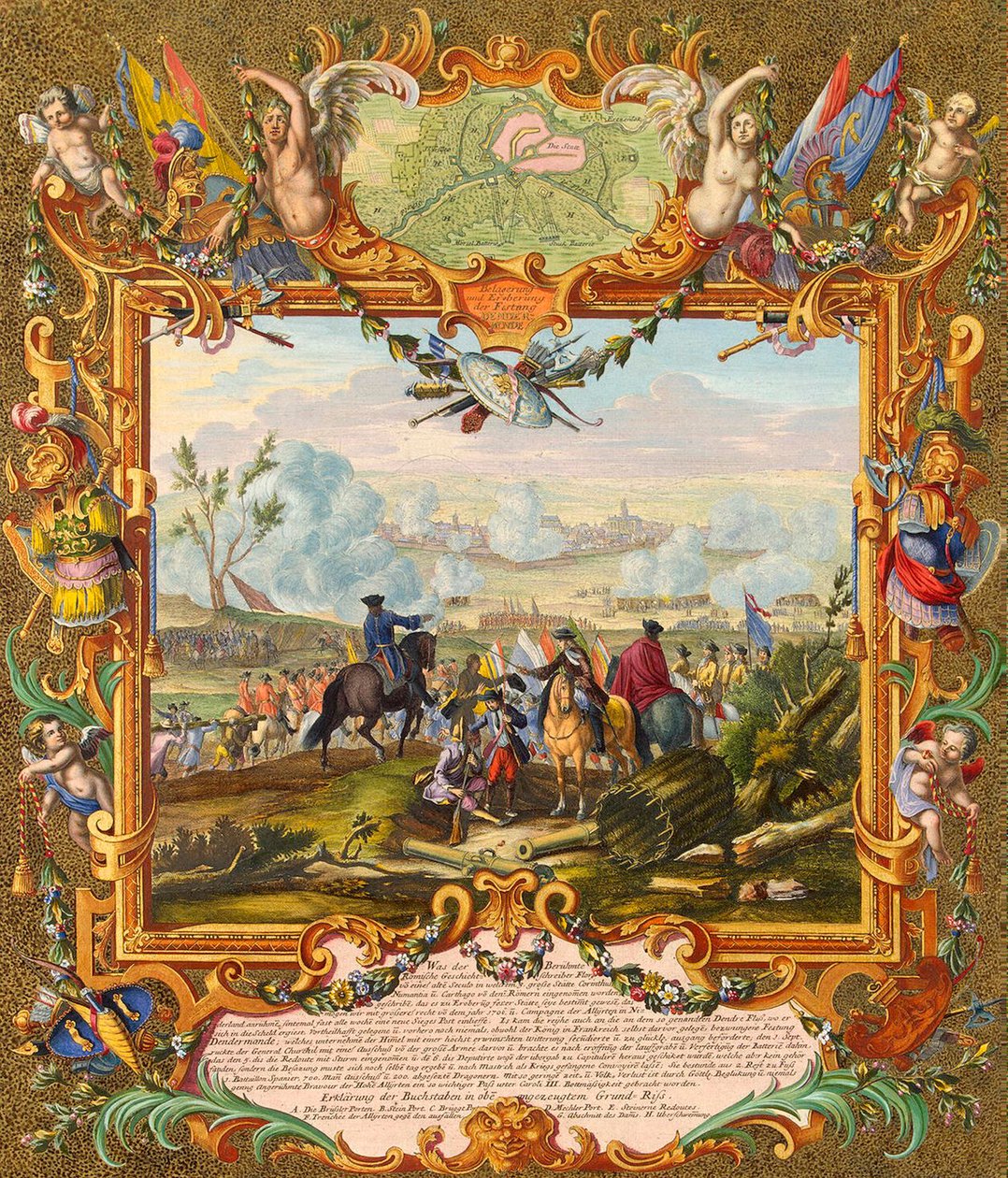Captura da Fortaleza de Audenarde pelas tropas aliadas em 1708, início do século XVIII. de Johann August Corvinus